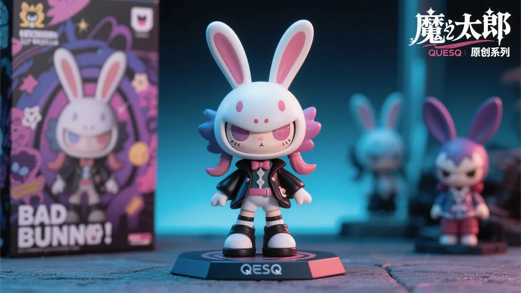 QuesQ发布《魔太郎原创系列》BAD BUNNY独特手办模型